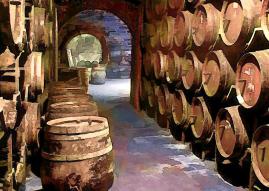 wine-barrels-in-the-wine-cellar-elaine-plesser